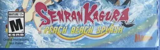 Senran Kagura: Peach Beach Splash, the ESRB box on its front