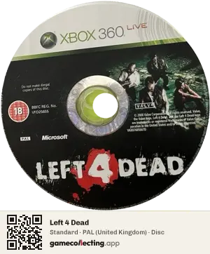 Left 4 Dead Xbox 360, PAL disc