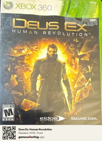 Deus Ex: Human Revolution Xbox 360, NTSC box front
