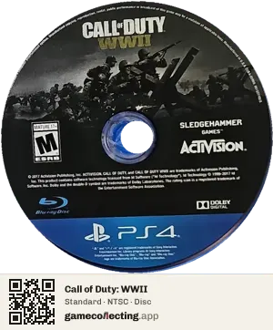 Call of Duty: WWII PlayStation 4, NTSC disc