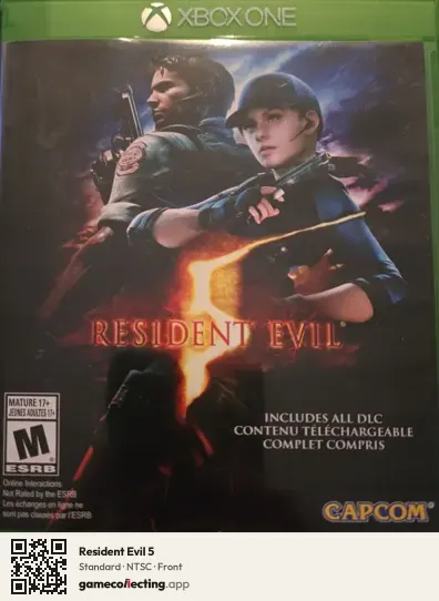 Resident Evil 5 Xbox One, NTSC box front