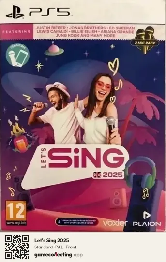 Let's Sing 2025 PlayStation 5, PAL box front