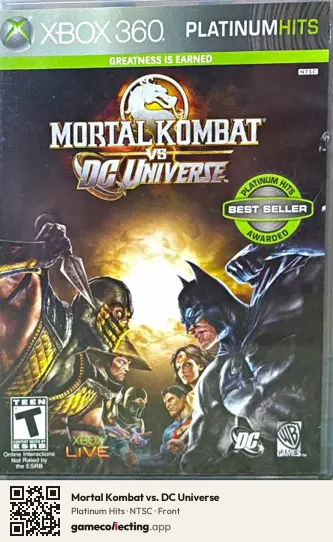 Mortal Kombat vs. DC Universe Xbox 360, NTSC box front