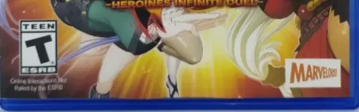 Nitroplus Blasterz: Heroines Infinite Duel, the ESRB box on its front