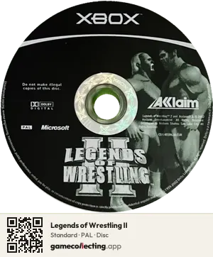 Legends of Wrestling II Xbox, PAL disc