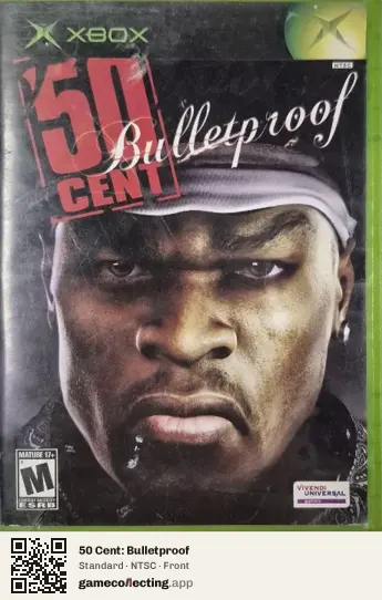 50 Cent: Bulletproof Xbox, NTSC box front