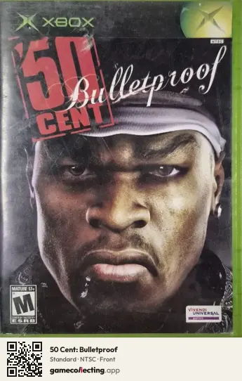 50 Cent: Bulletproof Xbox, NTSC box front