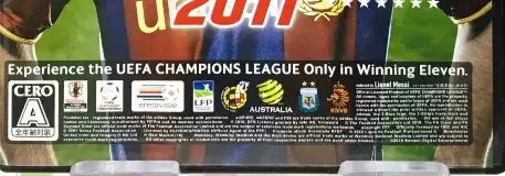 Pro Evolution Soccer 2011, the CERO letter on its front
