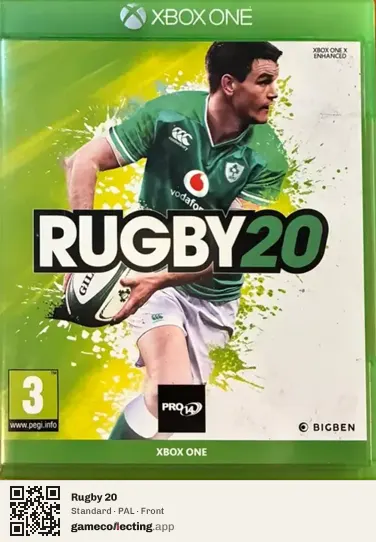 Rugby 20 Xbox One, PAL box front