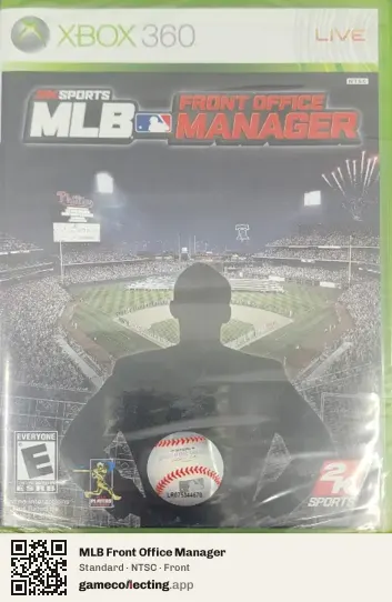 MLB Front Office Manager Xbox 360, NTSC box front