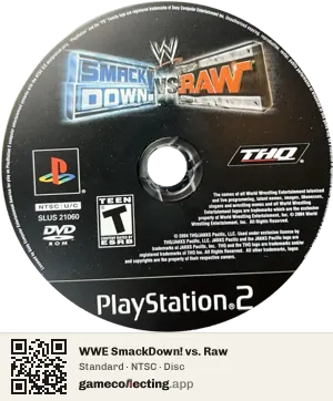 WWE SmackDown! vs. Raw PlayStation 2, NTSC disc