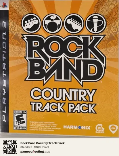 Rock Band Country Track Pack PlayStation 3, NTSC box front