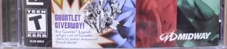 Gauntlet Legends, the ESRB box on its front