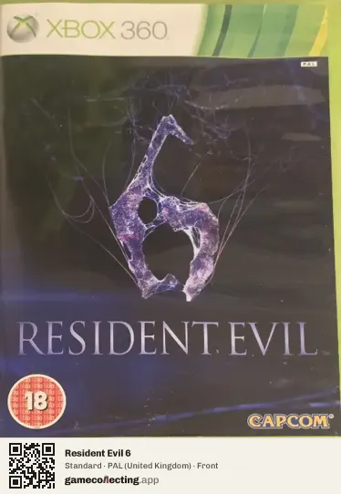 Resident Evil 6 Xbox 360, United Kingdom box front