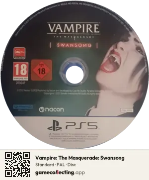 Vampire: The Masquerade: Swansong PlayStation 5, PAL disc
