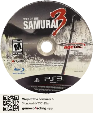 Way of the Samurai 3 PlayStation 3, NTSC disc