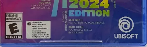 Just Dance 2024 Edition, the ESRB box on its front