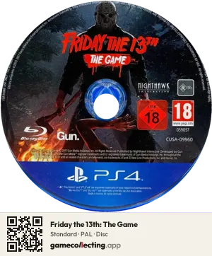 Friday the 13th: The Game PlayStation 4, PAL disc
