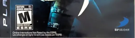 Dark Sector, the ESRB box on its front