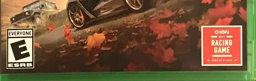Forza Horizon 4, the ESRB box on its front