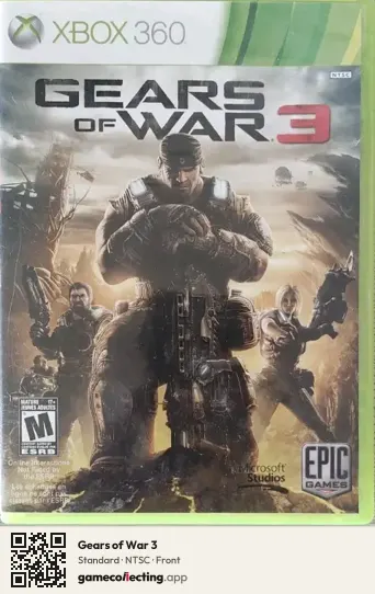 Gears of War 3 Xbox 360, NTSC box front