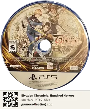 Eiyuden Chronicle: Hundred Heroes PlayStation 5, NTSC disc