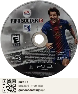 FIFA 13 PlayStation 3, NTSC disc