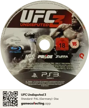 UFC Undisputed 3 PlayStation 3, PAL disc