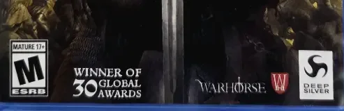 Kingdom Come: Deliverance, the ESRB box on its front