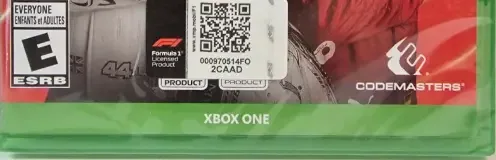 F1 2020, the ESRB box on its front
