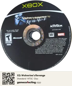 X2: Wolverine's Revenge Xbox, NTSC disc