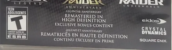 The Tomb Raider Trilogy, the ESRB box on its front