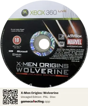X-Men Origins: Wolverine Xbox 360, PAL disc