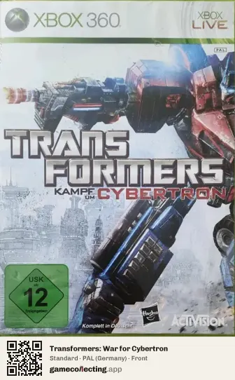 Transformers: War for Cybertron Xbox 360, Germany box front