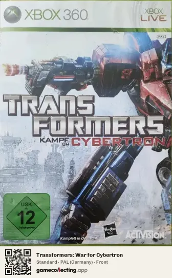 Transformers: War for Cybertron Xbox 360, Germany box front