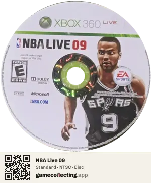 NBA Live 09 Xbox 360, NTSC disc