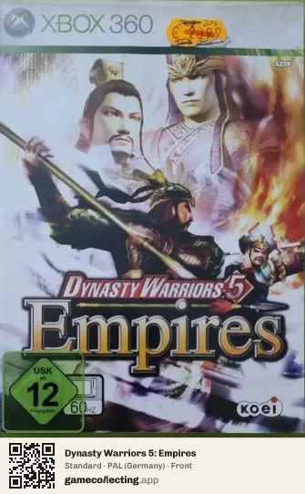 Dynasty Warriors 5: Empires Xbox 360, Germany box front