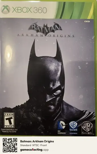 Batman: Arkham Origins Xbox 360, NTSC box front