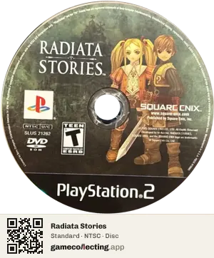 Radiata Stories PlayStation 2, NTSC disc