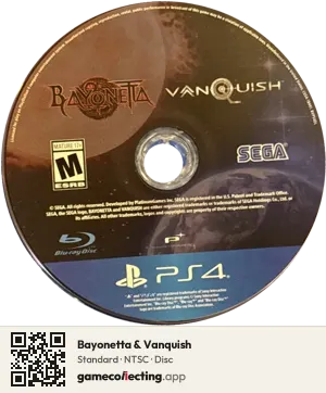 Bayonetta & Vanquish PlayStation 4, NTSC disc