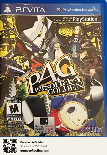 Persona 4 Golden PlayStation Vita, NTSC box front