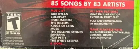 Guitar Hero 5, the ESRB box on its front