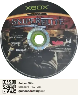 Sniper Elite Xbox, PAL disc
