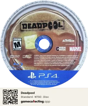 Deadpool PlayStation 4, NTSC disc