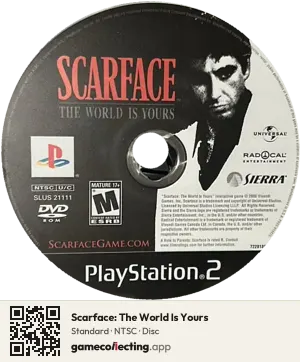 Scarface: The World Is Yours PlayStation 2, NTSC disc