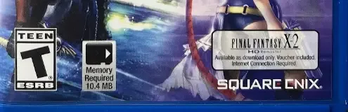 Final Fantasy X/X-2 HD Remaster, the ESRB box on its front