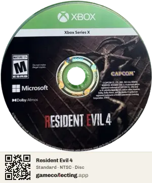 Resident Evil 4 Xbox Series X, NTSC disc