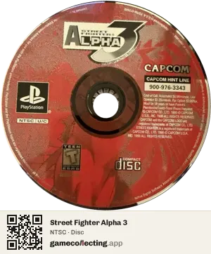 Street Fighter Alpha 3 PlayStation, NTSC disc