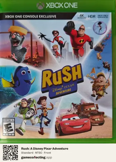 Rush: A Disney Pixar Adventure Xbox One, NTSC box front