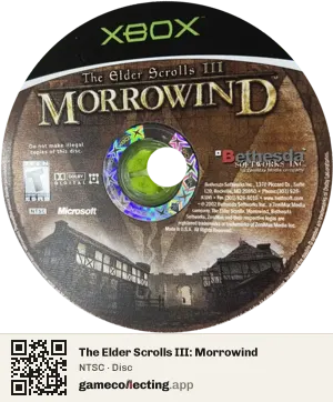 The Elder Scrolls III: Morrowind Xbox, NTSC disc